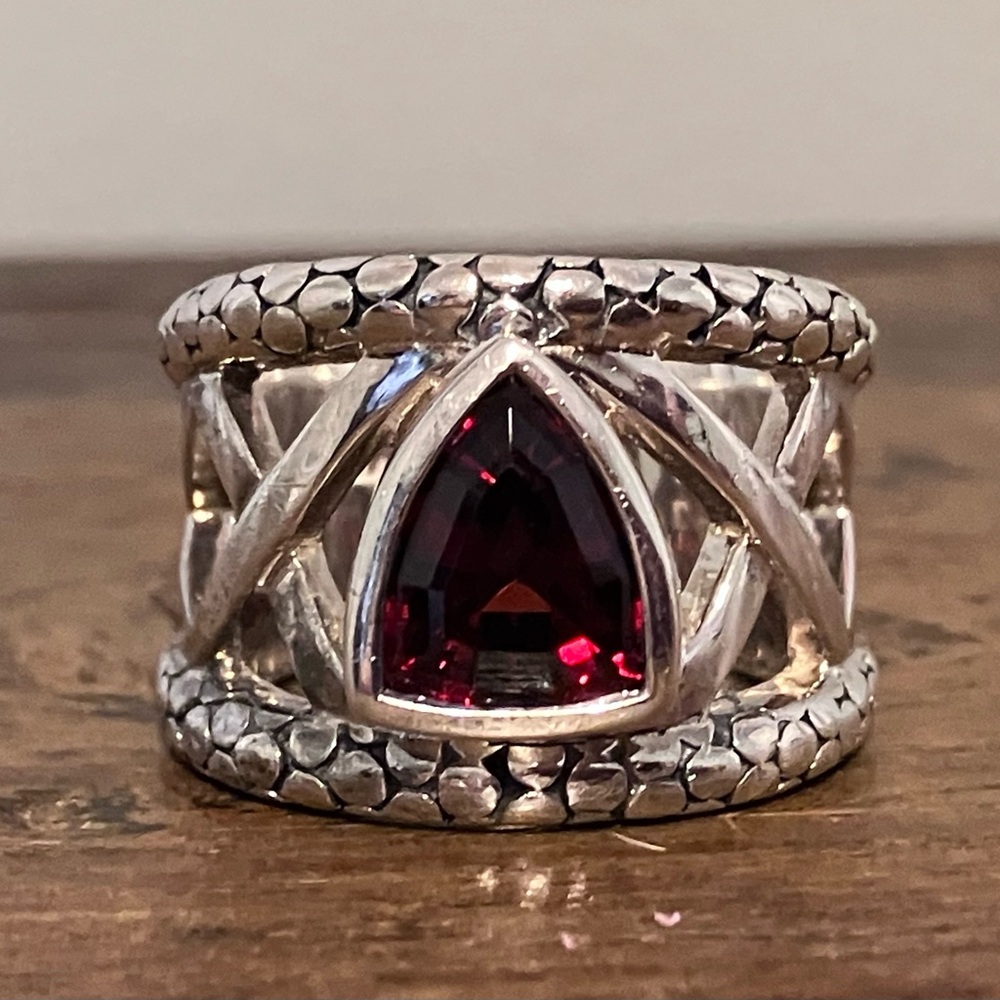 Michael Dawkins Sterling Silver Garnet Ring
